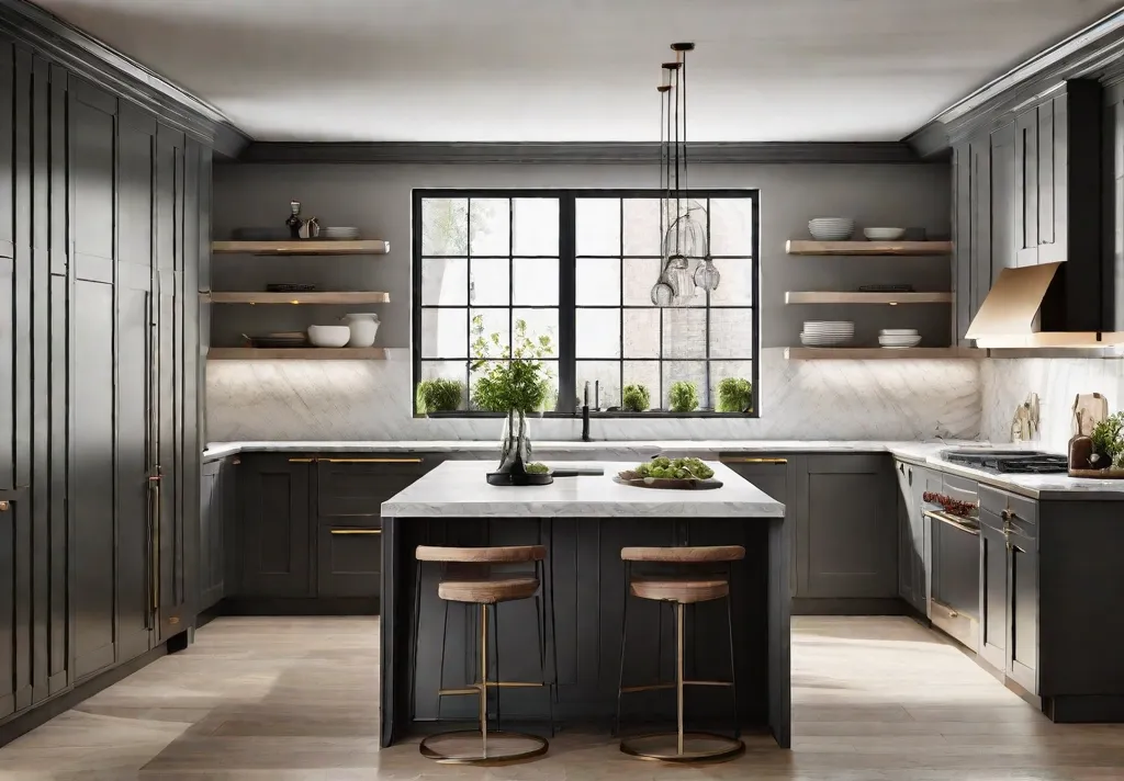 A kitchen scene illuminated by natural light showing off the elegance of