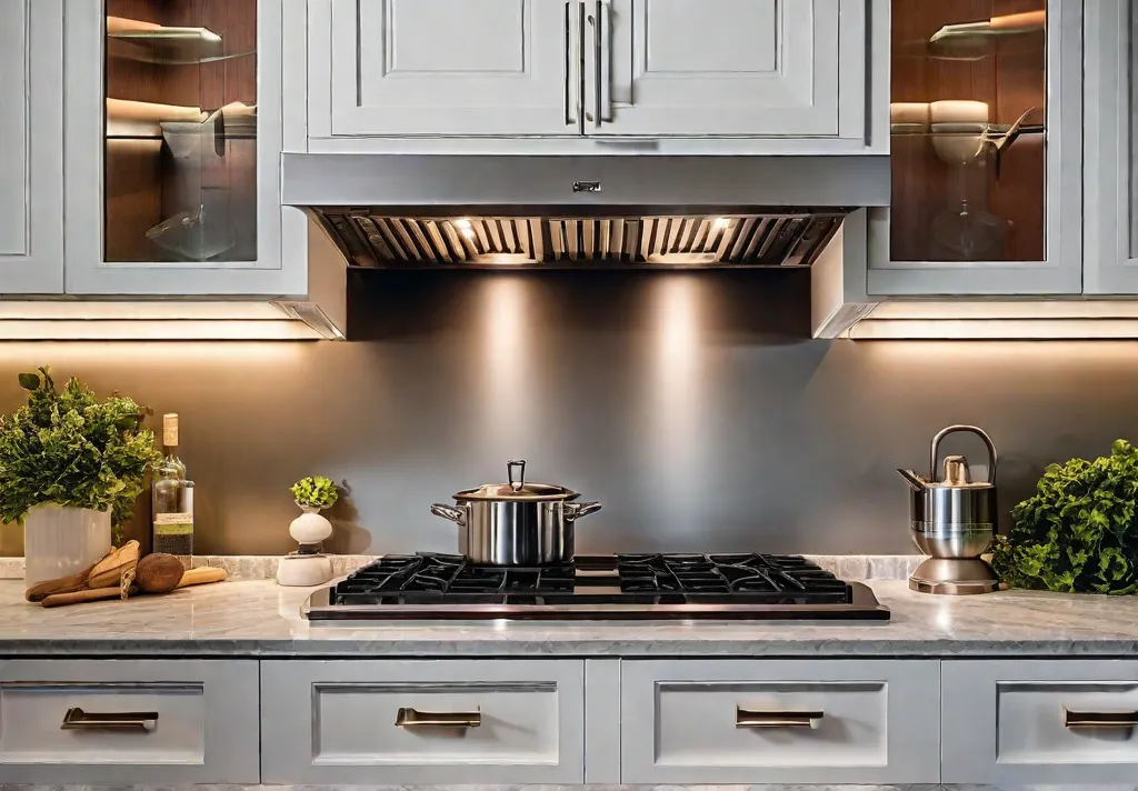 A lifestyle image capturing the ambient glow of under cabinet lighting on a sleek