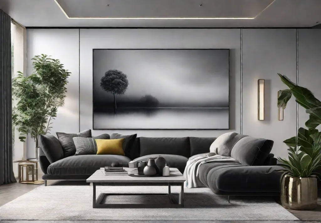 A minimalist living room that explores shades of gray