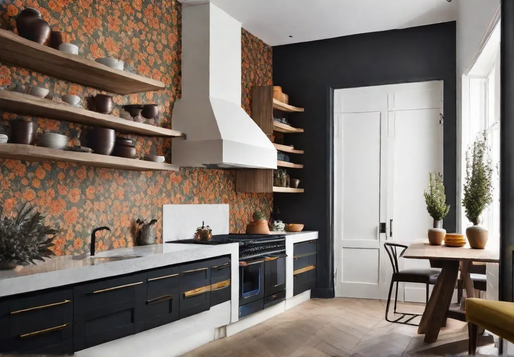 A panoramic view of a kitchen undergoing a transformation