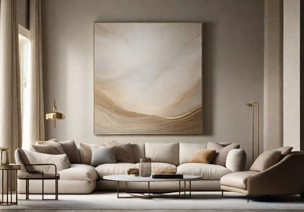 A serene living room image depicting a subtle