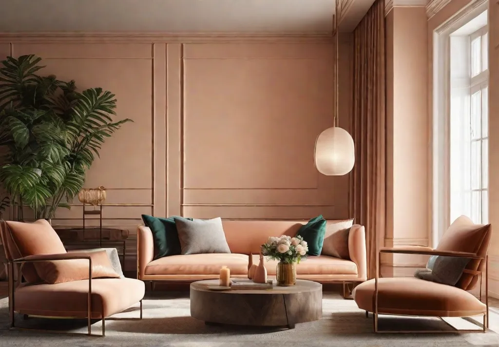 A softly lit living room demonstrating the influence of ambient lighting on warm