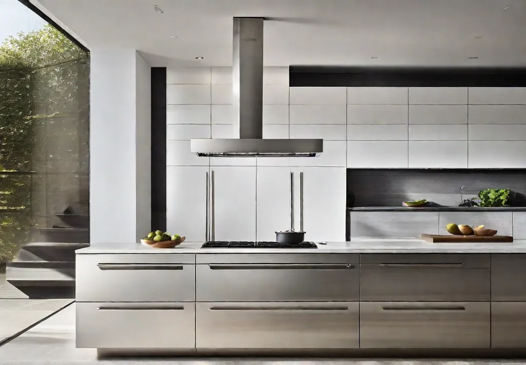 An array of stainless steel bar pulls lined up against a sleek