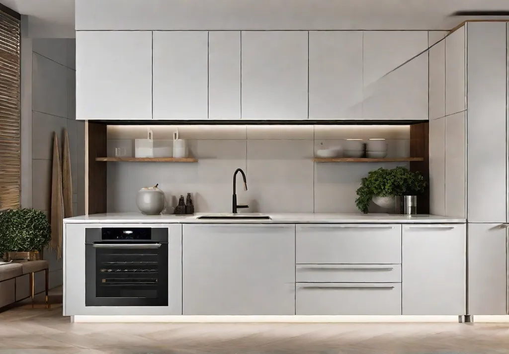 An elegant kitchen highlighting hardware that accentuates its features such as undercabinet