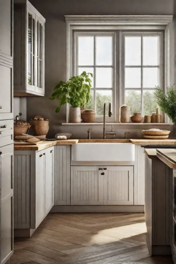 A cozy corner of the kitchen dedicated to baking with a marble