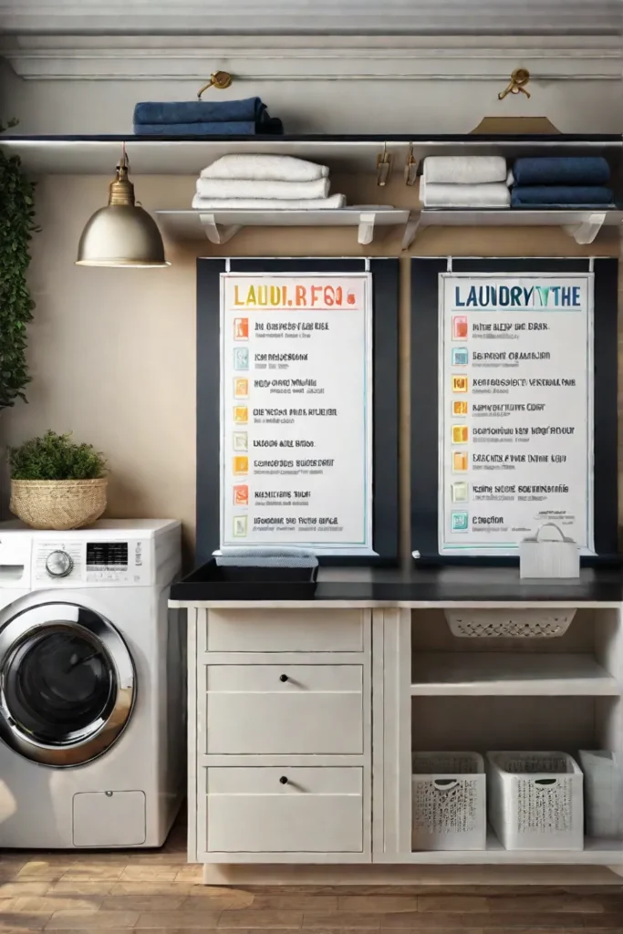 A simple yet effective laundry routine schedule posted on the wall featuring_resized