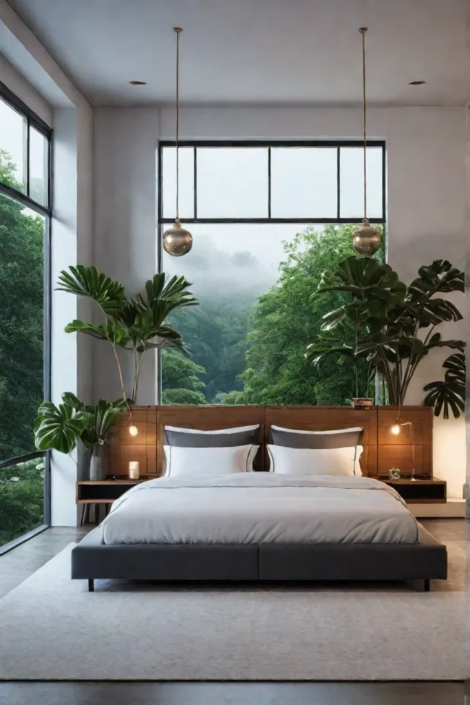 A tranquil calming bedroom that offers a peaceful retreat from the outside