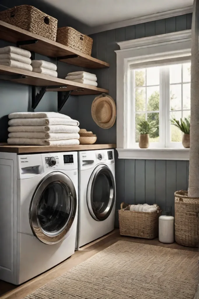 A wellmaintained laundry room with a prominently displayed cleaning schedule a stocked_resized 1