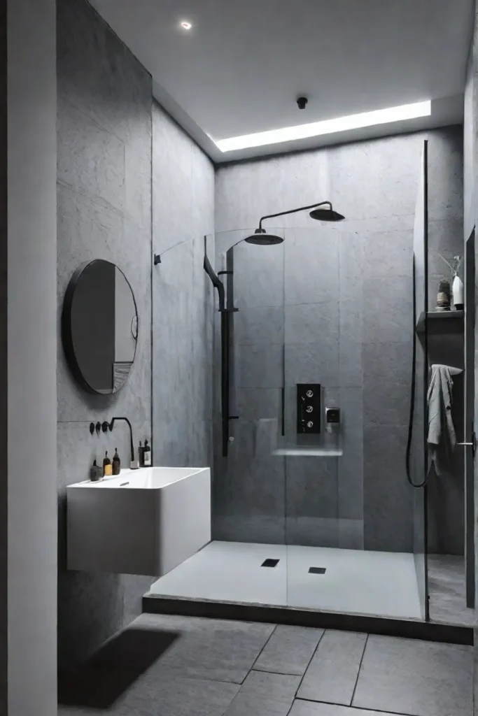 Bathroom with adjustable lighting