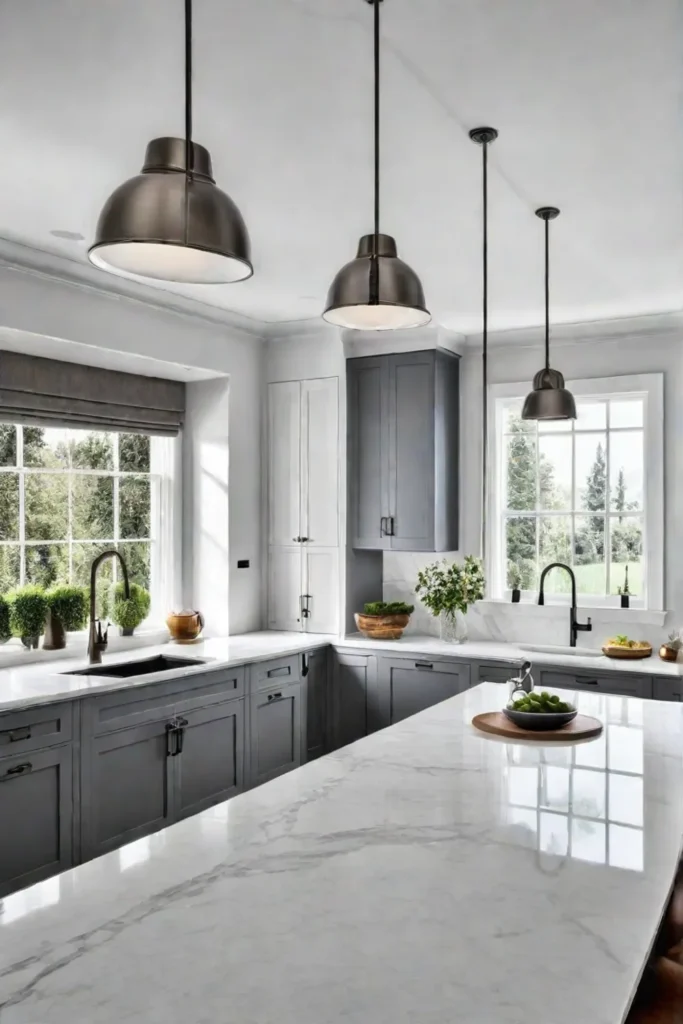 Blended farmhouse and modern kitchen