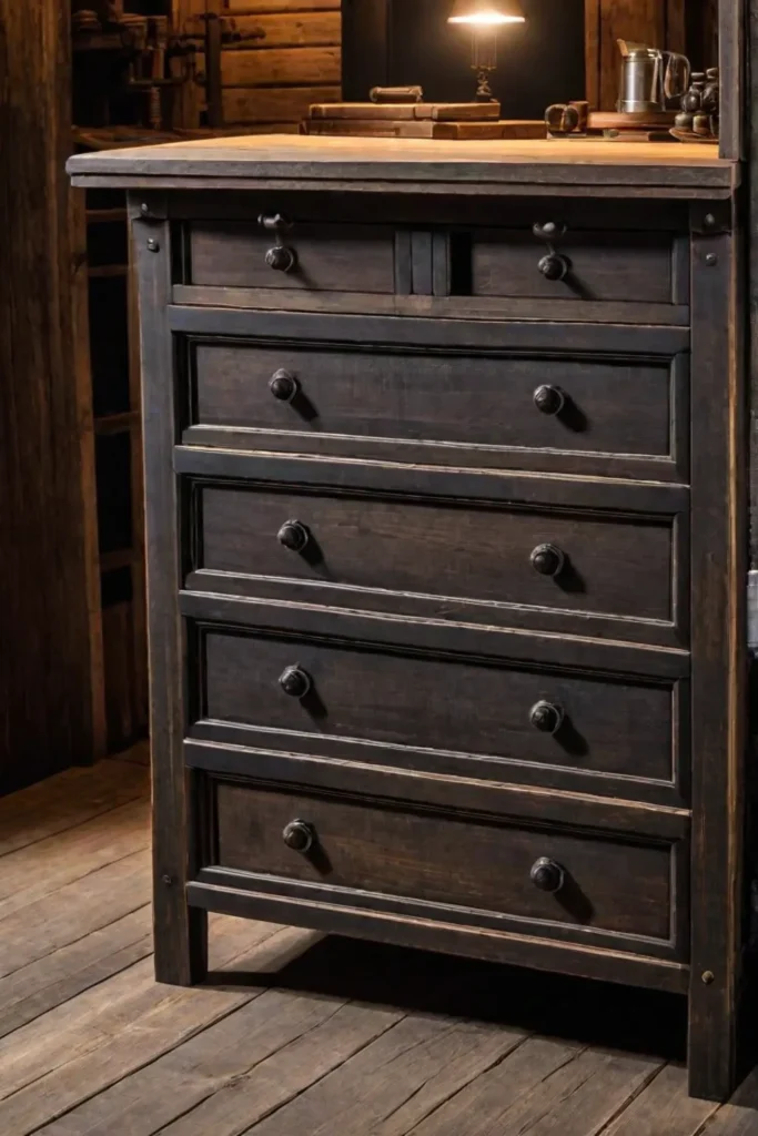 Closeup of durable farmhouse cabinet construction