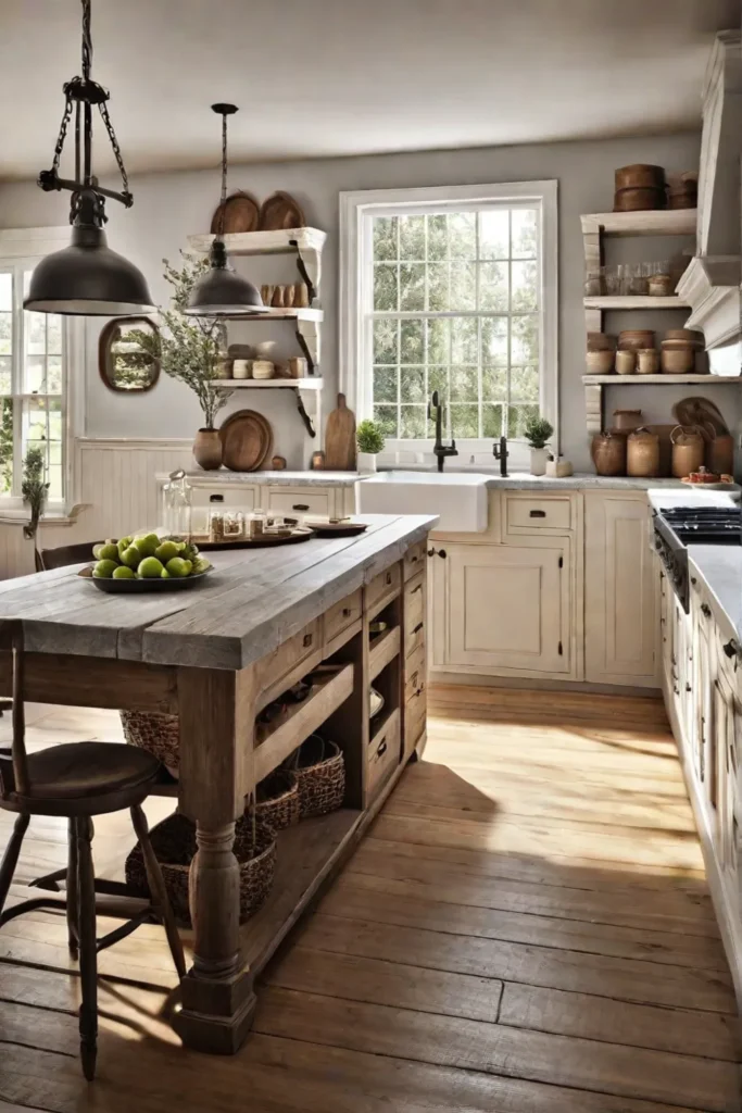 Farmhouse kitchen with a blend of practical and aesthetic features