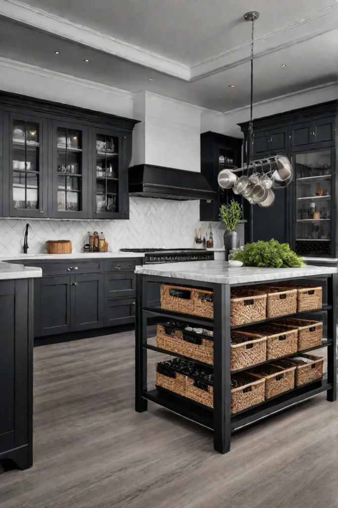 Farmhouse kitchen with custom storage