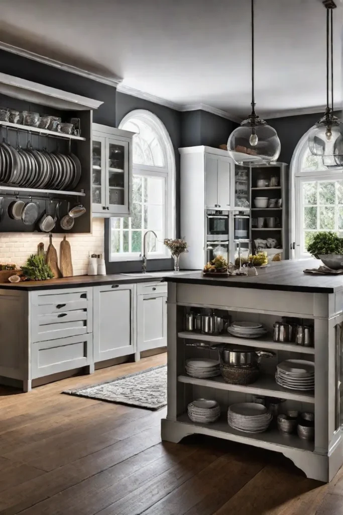 Farmhouse kitchen with functional island