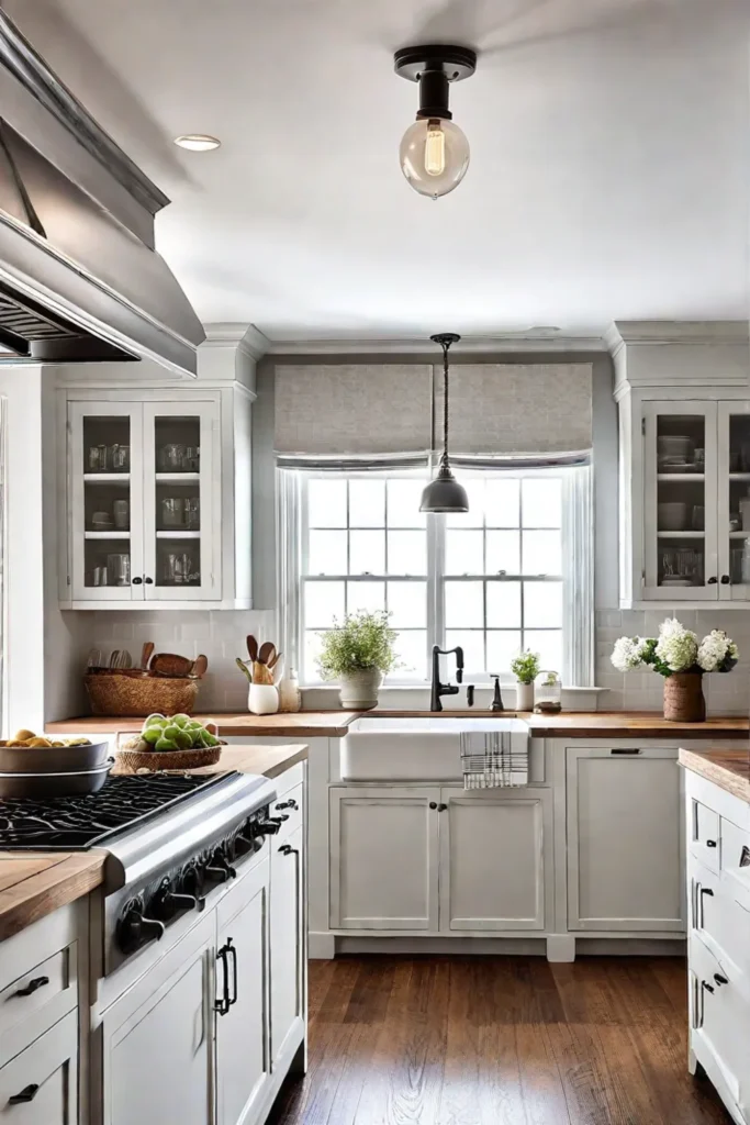 Farmhouse kitchen with metal hardware