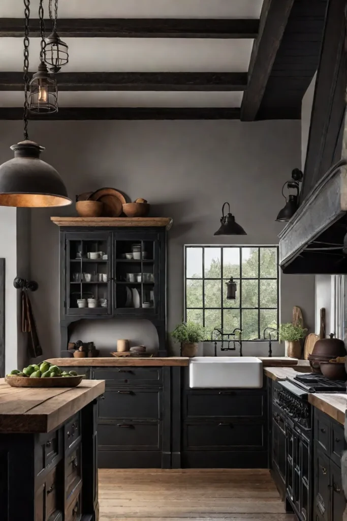 Farmhouse kitchen with rustic hardware