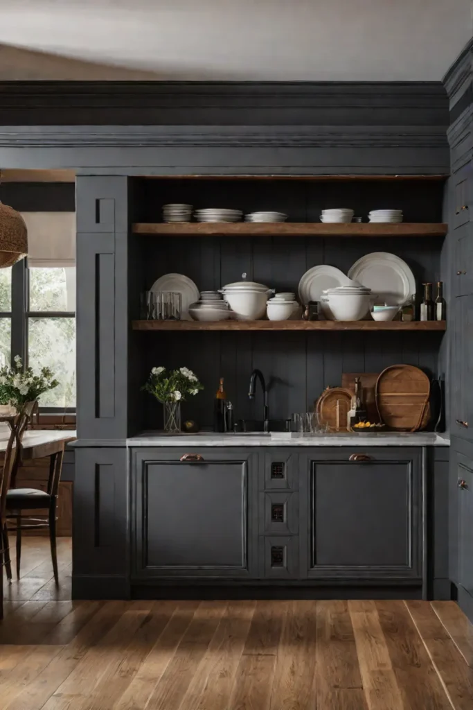 Farmhouse kitchen with warm woodtoned cabinets