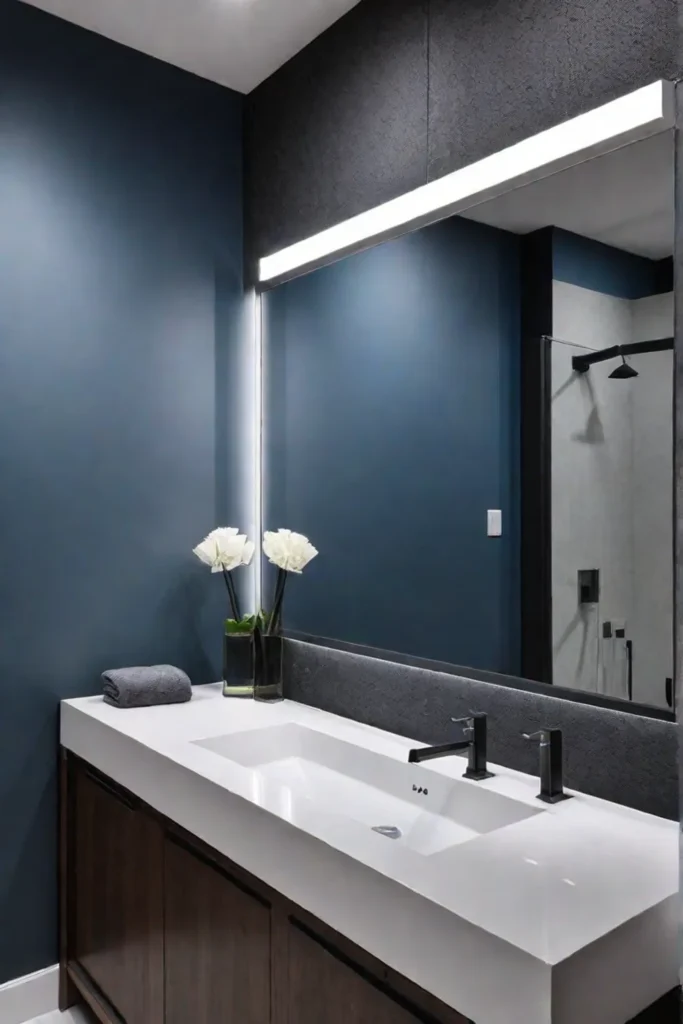 LED lighting fixtures in bathroom