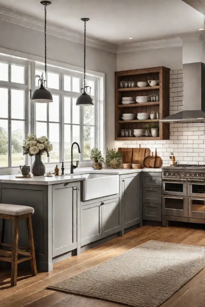 Warmtoned farmhouse kitchen