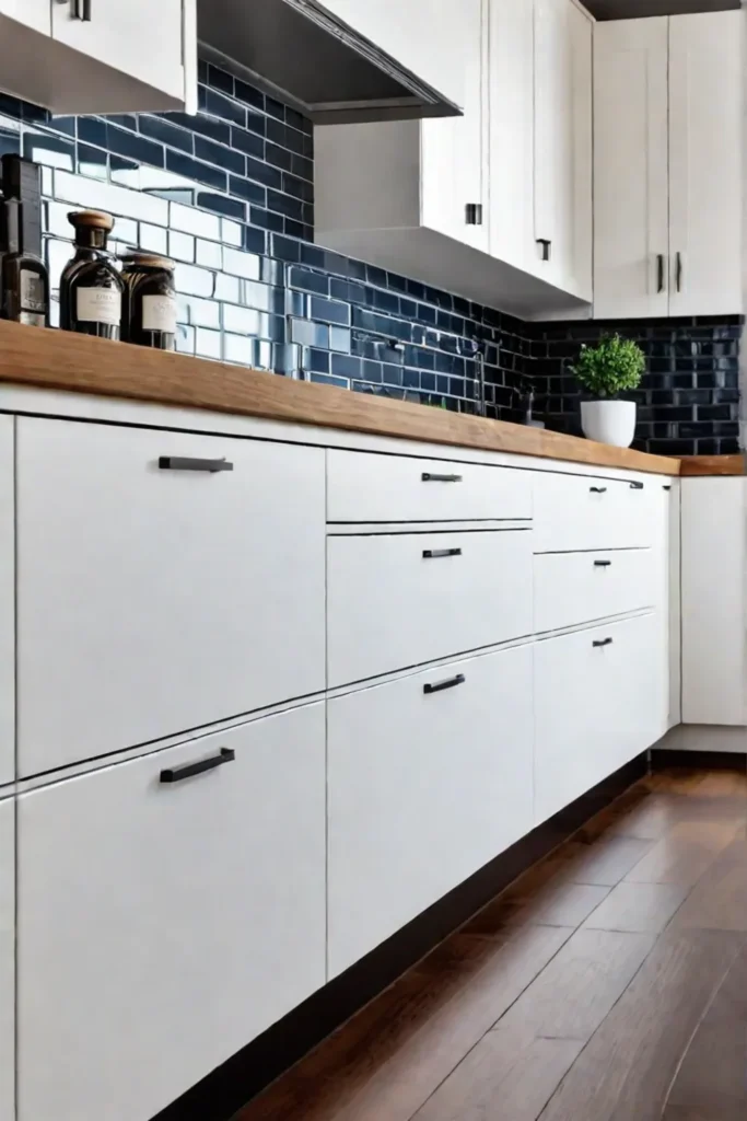 White shakerstyle cabinets