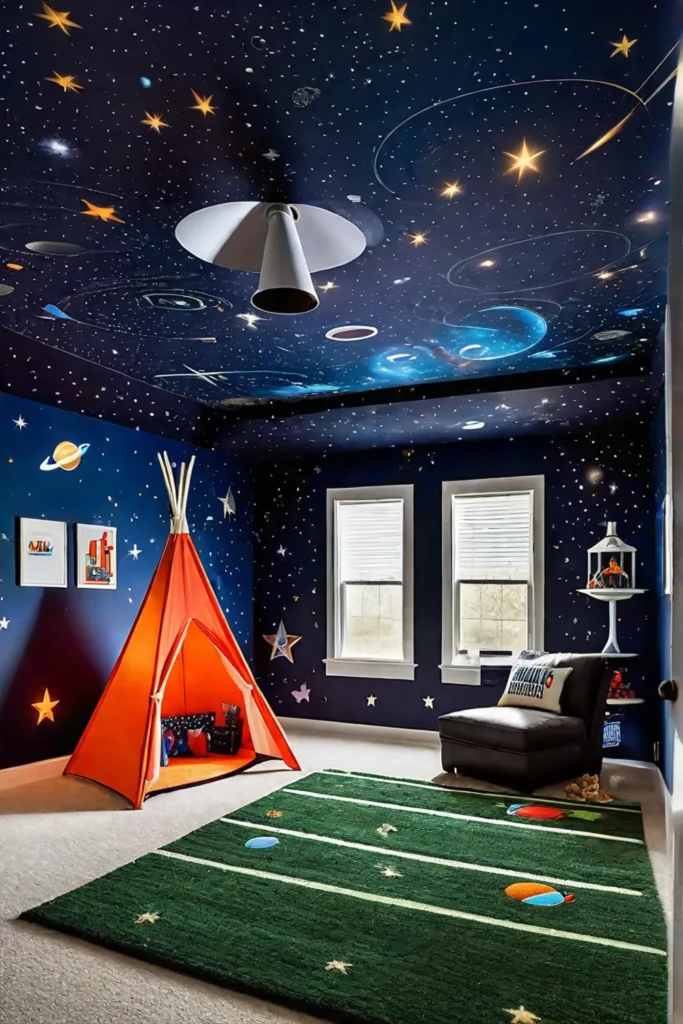 A spacethemed playroom for the budding astronaut