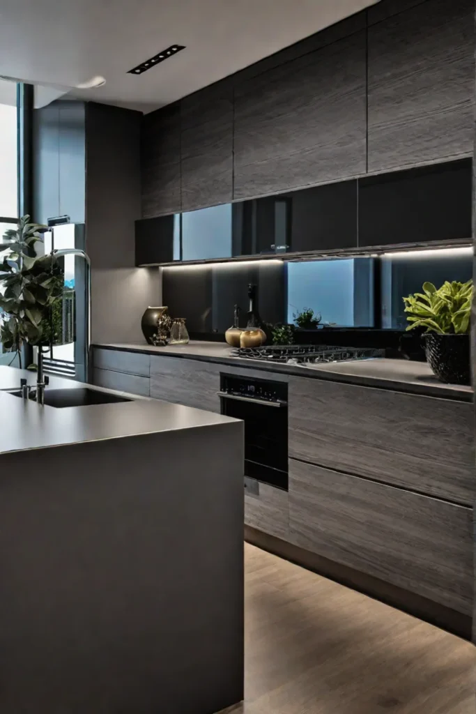 Backlit onyx backsplash in luxury kitchen
