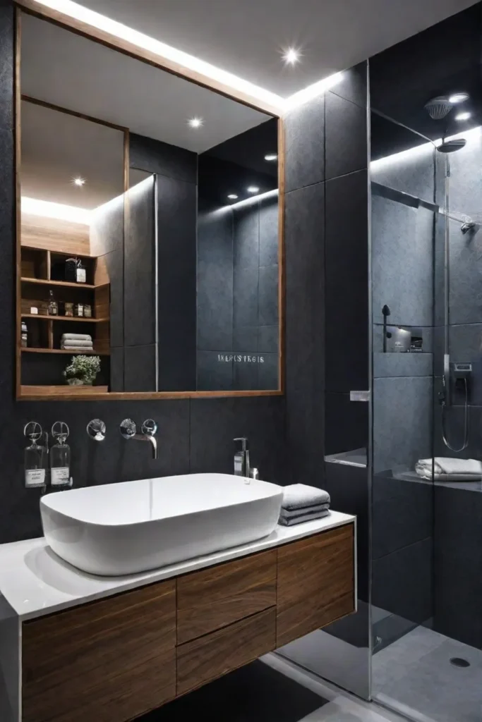 Bathroom with DIY storage solutions