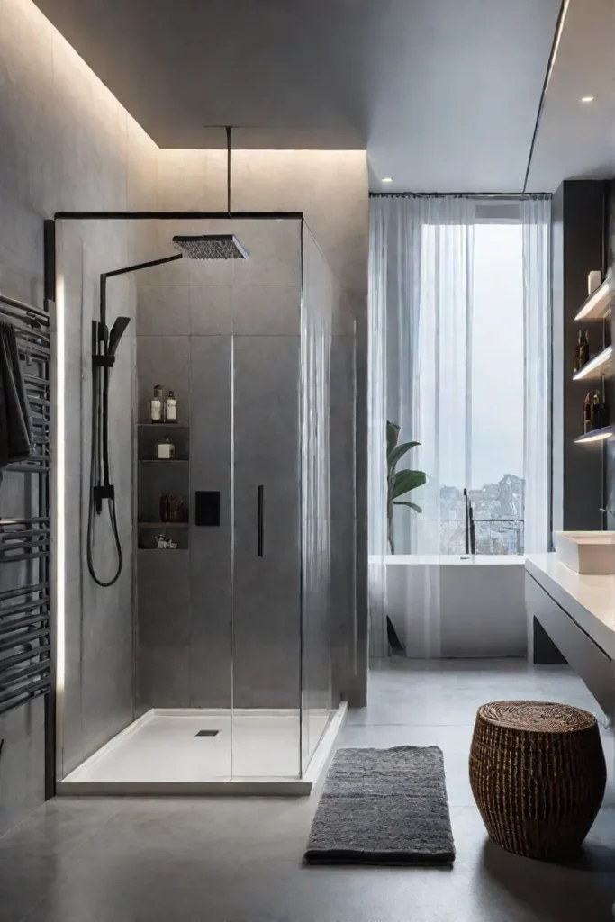 Bathroom with gold faucets marble countertops and a crystal chandelier