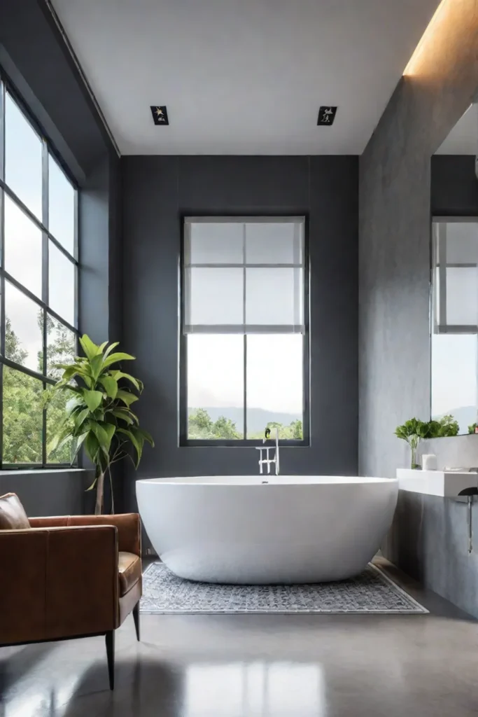 Bathroom with large window