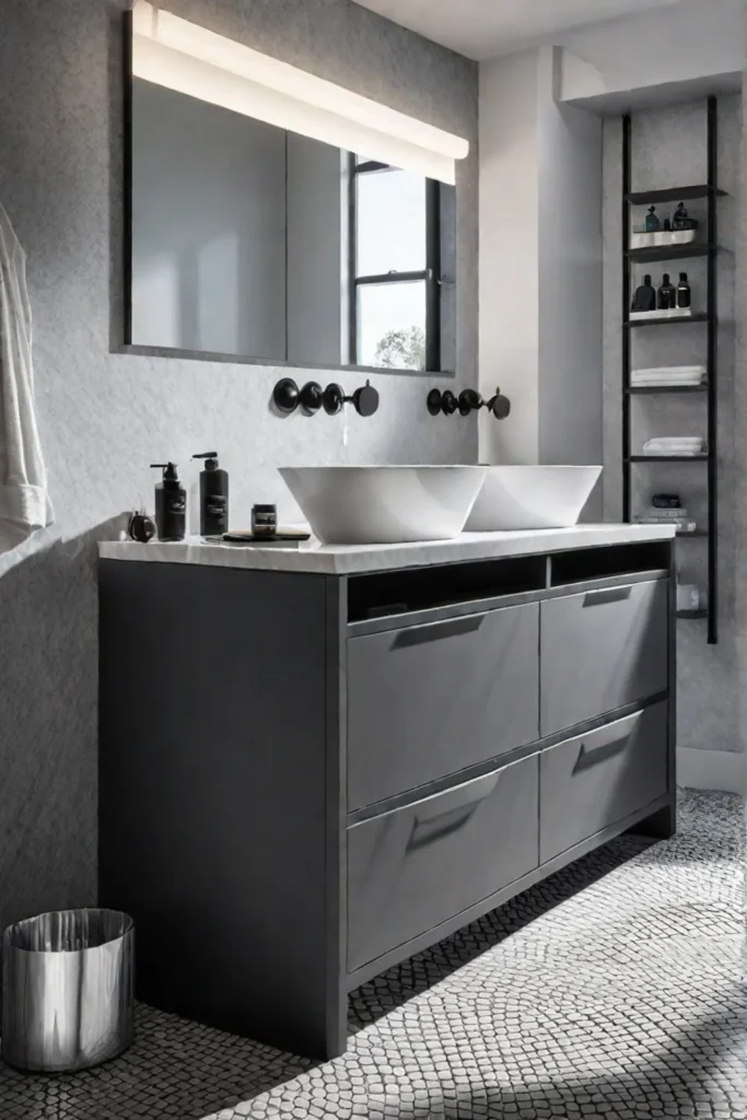 Bathroom with vanity storage