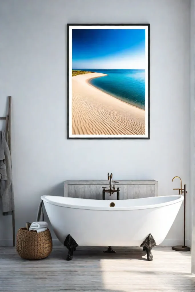 Beach scene bathroom photography