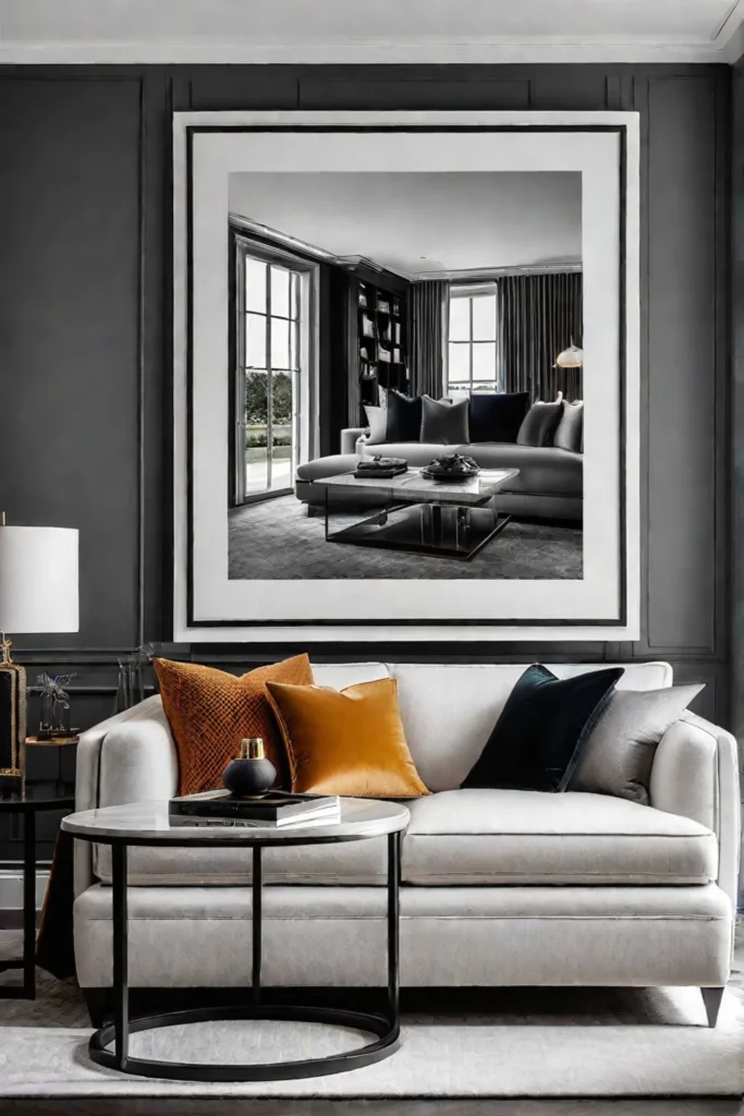 Black and white gallery wall ideas for living rooms