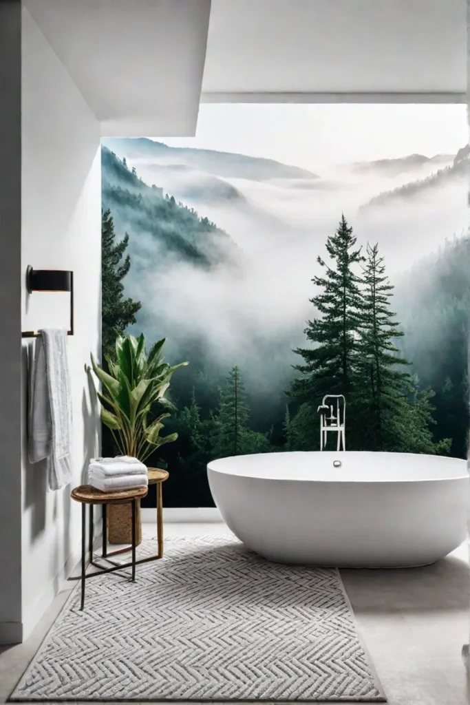 Black and white nature photography bathroom