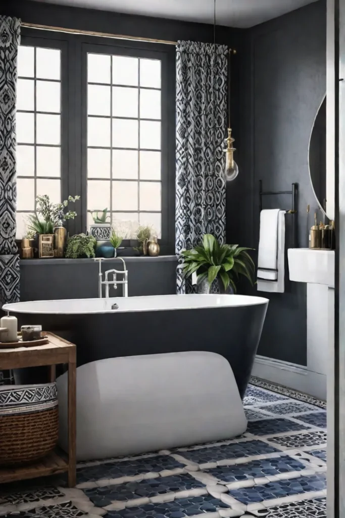 Bohemianstyle small bathroom