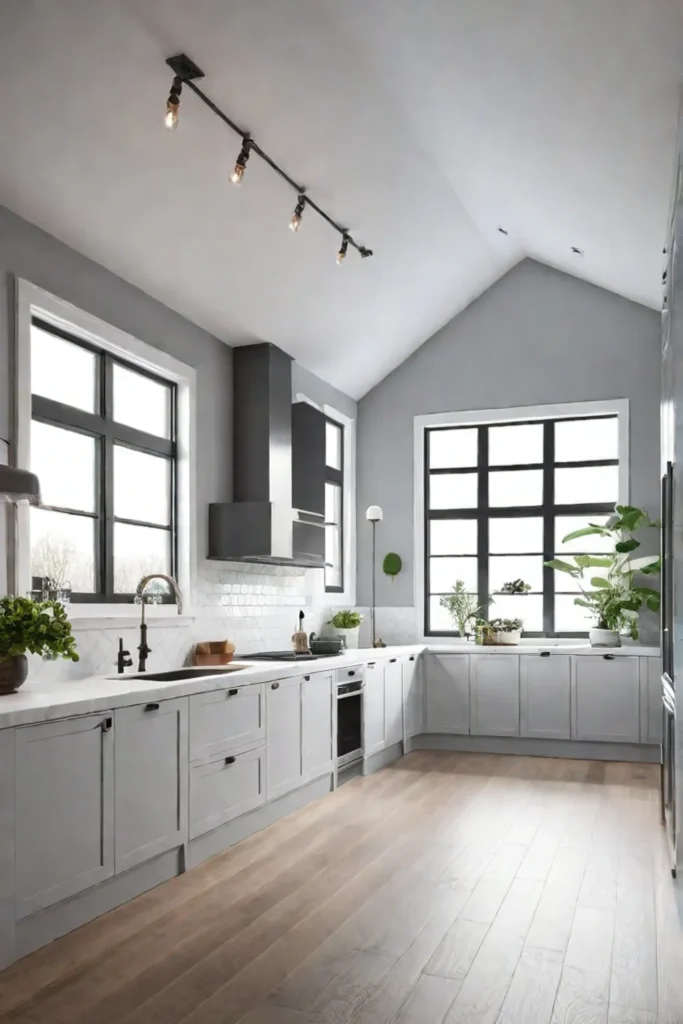 Bright and airy kitchen with white cabinets and natural light