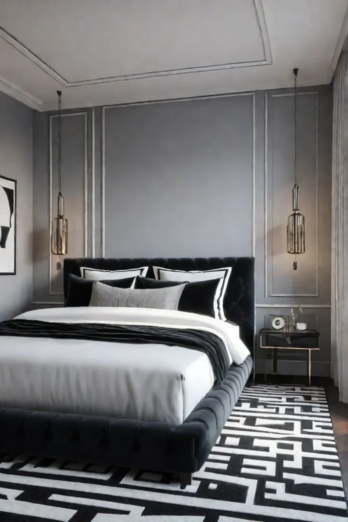 Chic and modern minimalist bedroom