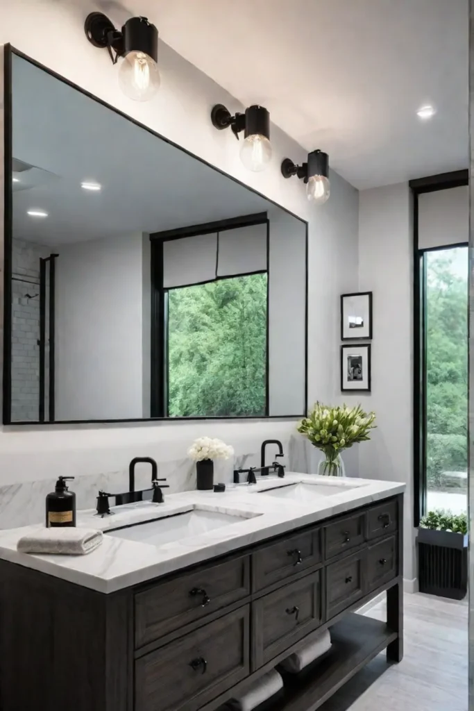 Chic modern bathroom with double sink vanity