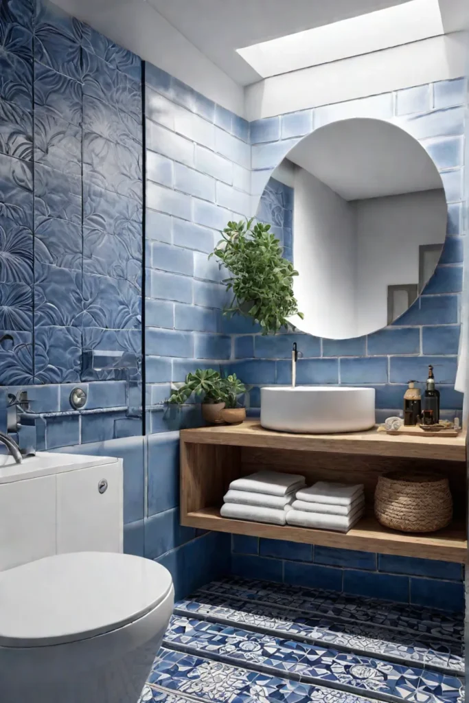 Coastalthemed small bathroom