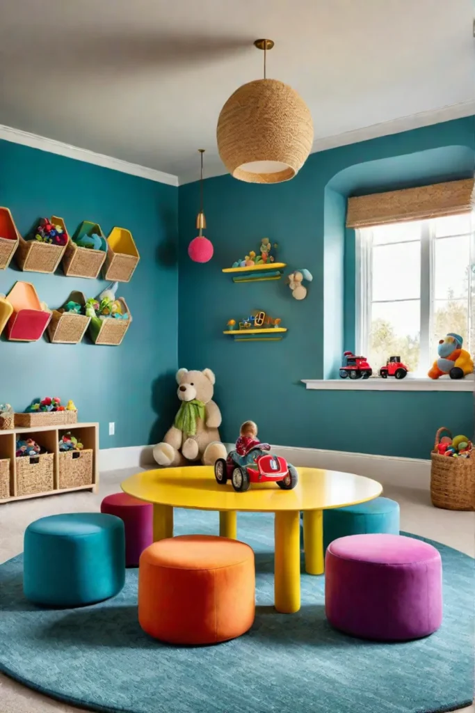 Colorful playroom promoting safety and engagement