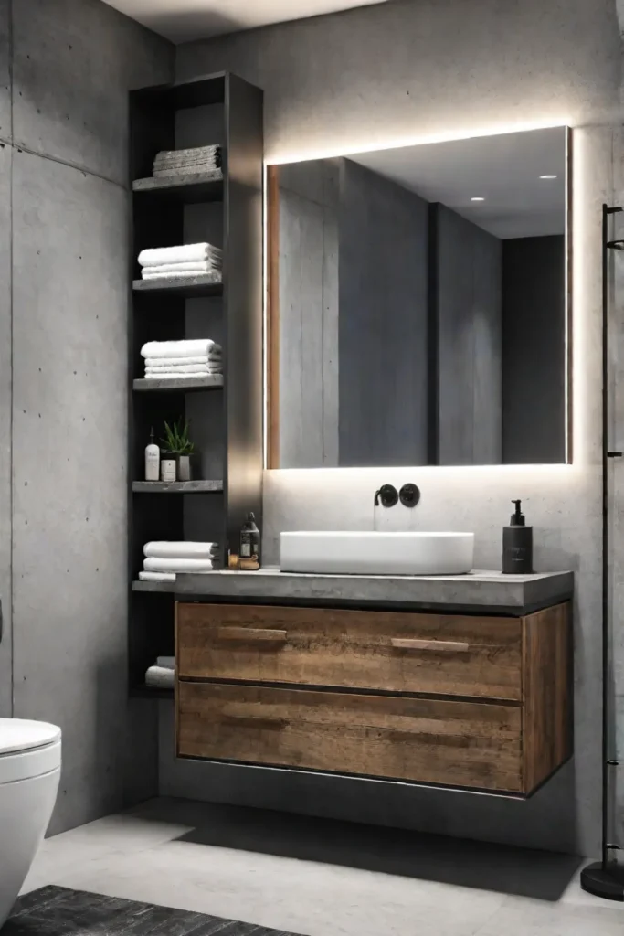 Concrete bathroom vanity with industrialchic style