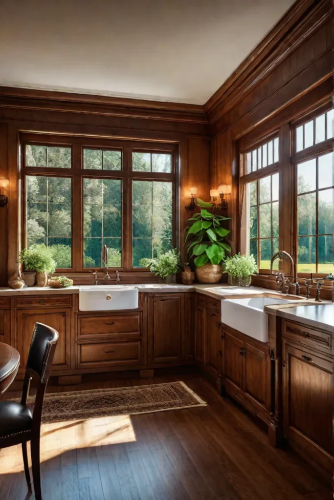 Cozy and inviting kitchen with wooden cabinetry