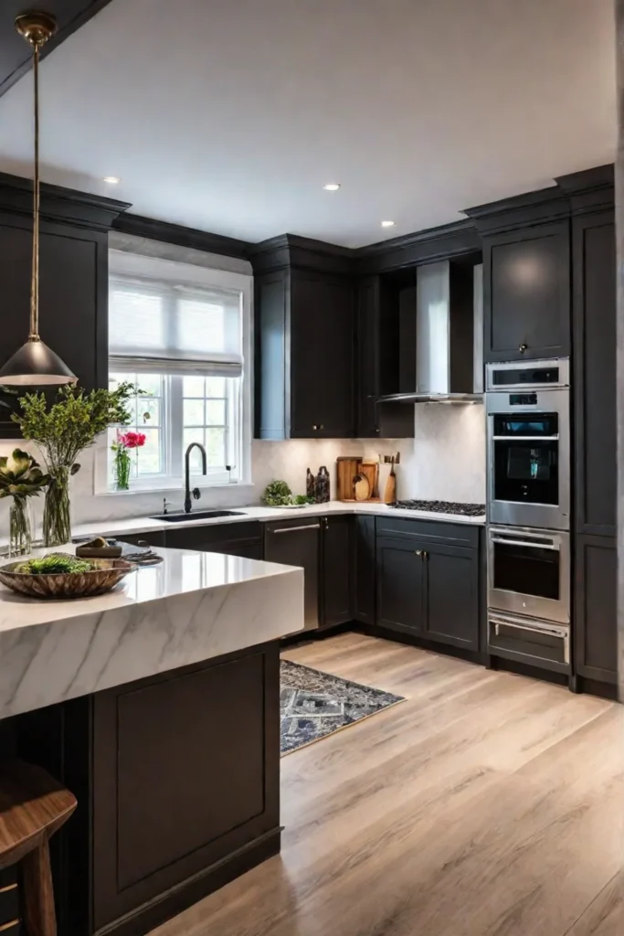 Cozy kitchen with recessed lighting