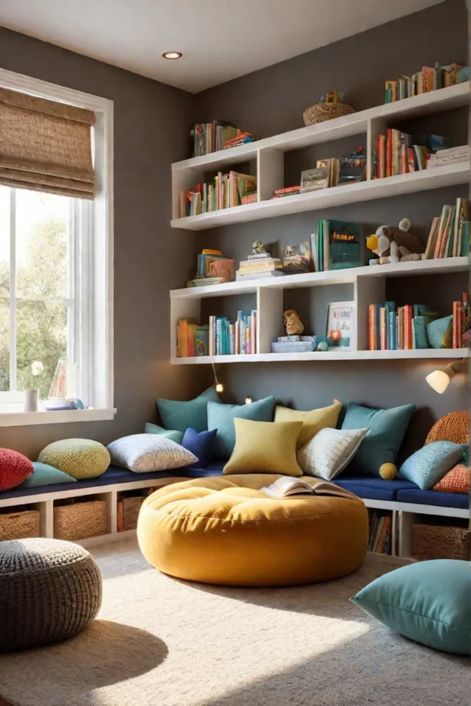 Cozy reading nook in a childfriendly play space