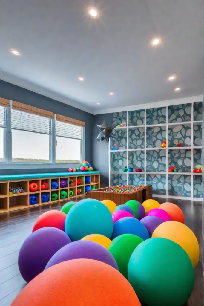 DIY playroom promoting physical activity and artistic expression