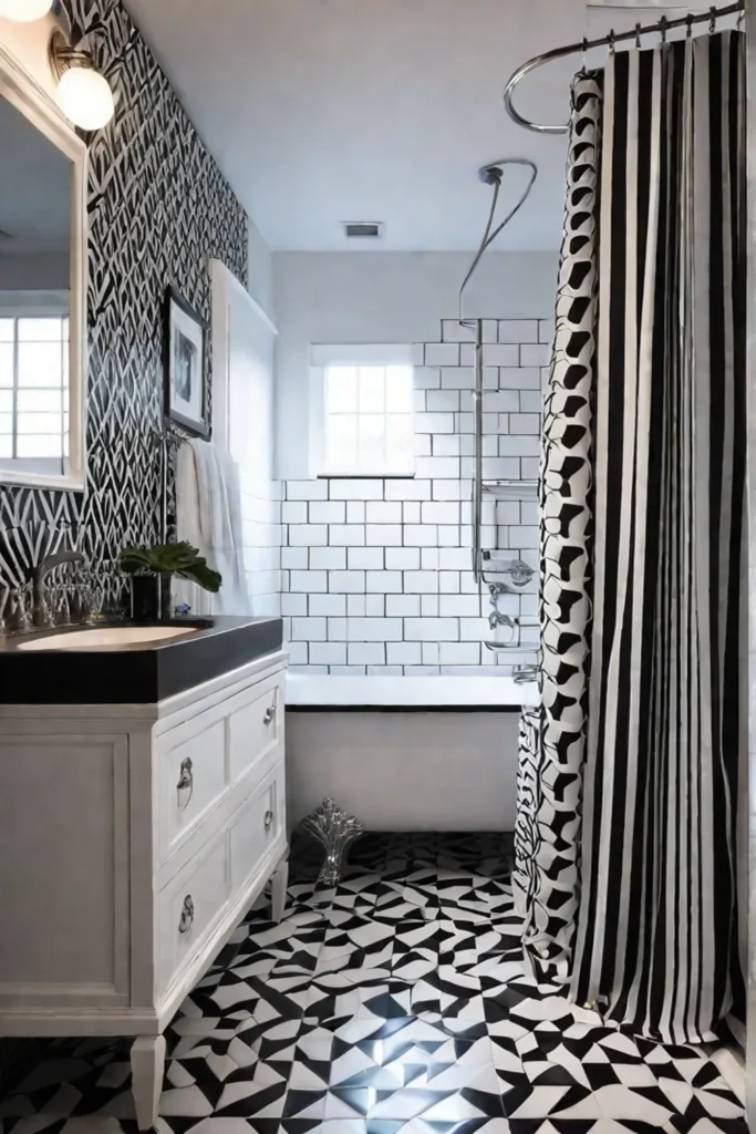 Dramatic monochrome modern bathroom