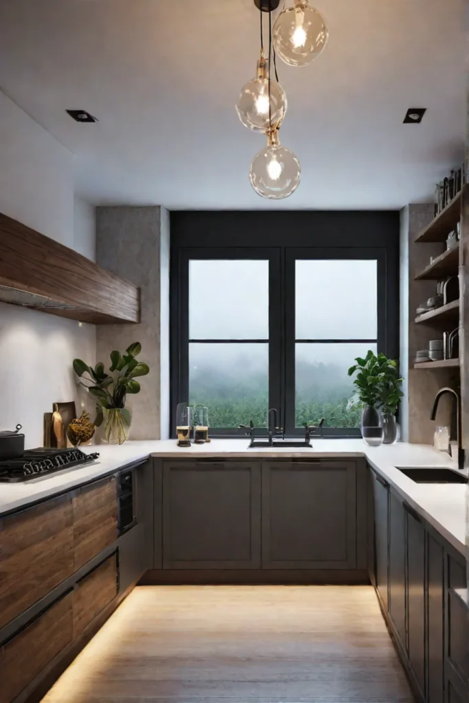 Ecofriendly kitchen with renewable energypowered lights