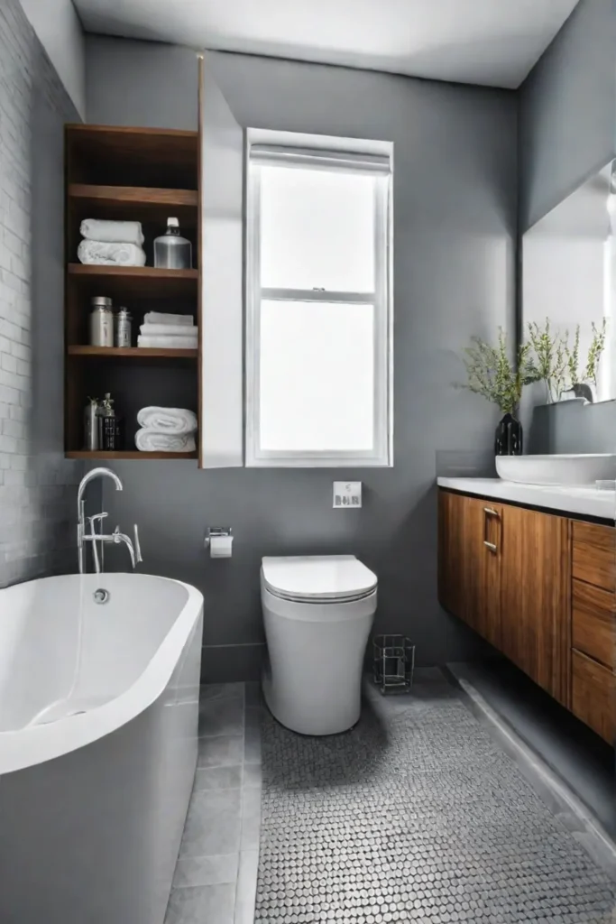 Functional small bathroom with ample storage