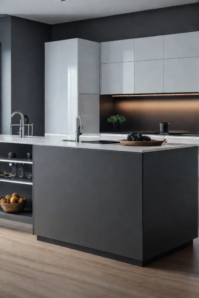 Futuristic kitchen with holographic technology