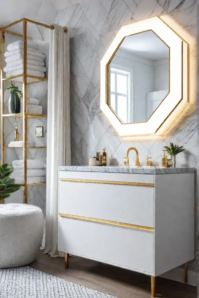 Hexagonal bathroom vanity