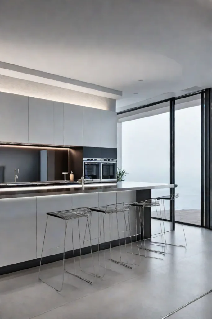 Hygienic and modern kitchen with seamless surfaces